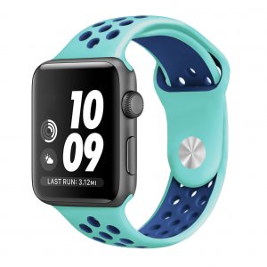 Ремешок спортивный Dot Style для Apple Watch 42mm Голубой-Синий
