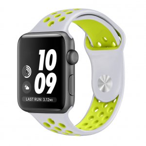 Ремешок спортивный Dot Style для Apple Watch 42mm Серо-Желтый