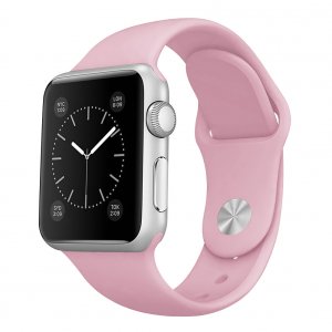 Ремешок силиконовый Special Case для Apple Watch 2 / 1 (38мм) Светло розовый S/M/L