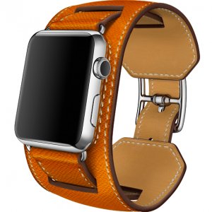 Ремешок кожаный HM Style Cuff для Apple Watch 2 / 1 (38mm) Оранжевый