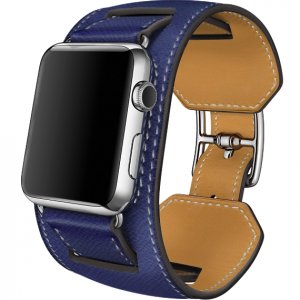 Ремешок кожаный HM Style Cuff для Apple Watch 2 / 1 (38mm) Темно-Синий