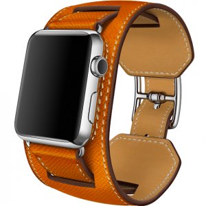 Ремешок кожаный HM Style Cuff для Apple Watch 2 / 1 (42mm) Оранжевый