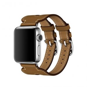 Ремешок кожаный HM Style Double Buckle для Apple Watch 42mm Brown