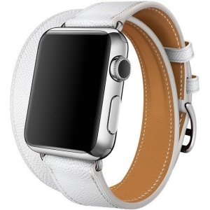 Ремешок кожаный HM Style Double Tour для Apple Watch 2 / 1 (38mm) Белый