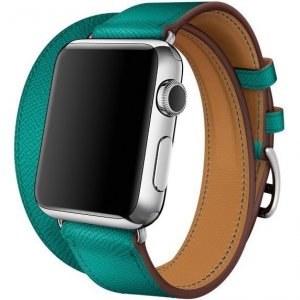 Ремешок кожаный HM Style Double Tour для Apple Watch 2 / 1 (42mm) Зеленый