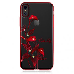 Чехол накладка Swarovski Kingxbar Elegant Series для iPhone X Calla Lily Красный