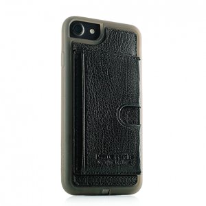 Кожаный чехол накладка Pierre Cardin Wallet для iPhone 8 Черный