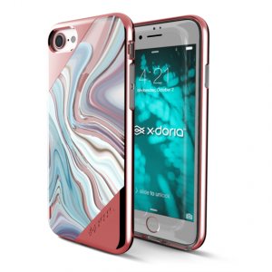 Чехол накладка X-Doria Revel Lux Rose Gold Swirl для iPhone 8 Розово-голубой