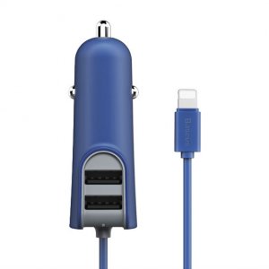 Автомобилная зарядка для iPhone Baseus Multi Car Charger 2USB + Lightning 5.5A Синяя
