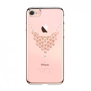 Чехол накладка Swarovski Kingxbar Classic Rose Dew для iPhone 7 Розовое золото