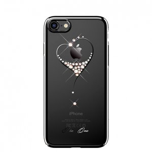 Чехол накладка Swarovski Kingxbar Starry Sky Black Heart для iPhone 7 Черный