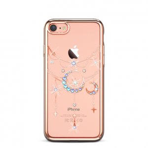Чехол накладка Swarovski Kingxbar Twinkling Stars Moon Rose Gold для iPhone 8 Розовое золото