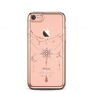 Чехол накладка Swarovski Kingxbar Twinkling Stars Rose Gold для iPhone 7 Розовое золото