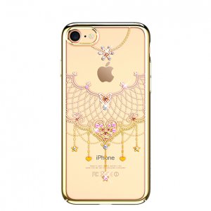 Чехол накладка Swarovski Kingxbar WANSHA Heart Gold для iPhone 8 Золото