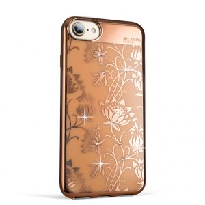 Силиконовый чехол накладка Beckberg Diamond Rose Part 2 для iPhone 8 Розовый