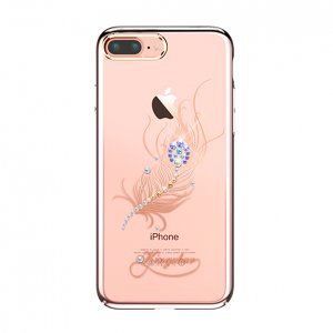 Чехол накладка Swarovski Kingxbar Classic Rose Plumage для iPhone 8 Plus Розовый