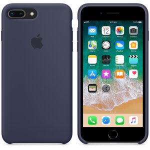 Силиконовый чехол накладка Apple Silicone Case для iPhone 8 Plus Тёмно-синий