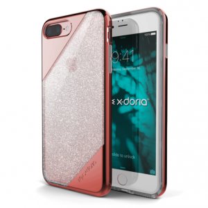 Чехол накладка X-Doria Revel Lux Rose Gold Glitter для iPhone 8 Plus Розовый