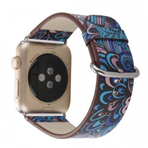 Ремешок кожаный для Apple Watch (42 мм) Сине-голубой