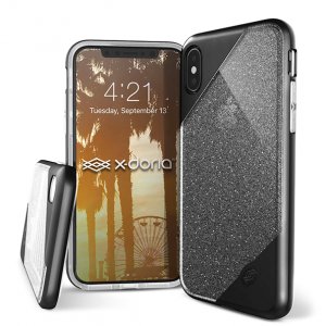 Чехол накладка X-Doria Revel Lux для iPhone X Black Glitter Черный