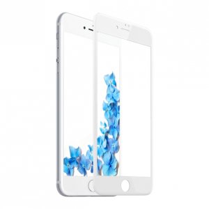 Защитное стекло с силиконовыми краями Baseus Pet для iPhone 7 / 8 Белое