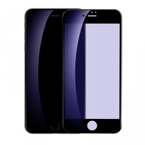 Защитное стекло с силиконовыми краями Baseus Anti-bluelight для iPhone 8 Plus Черное