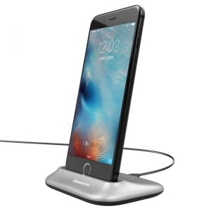 Док станция Baseus Little Volcano Desktop Lightning для iPhone Серебро