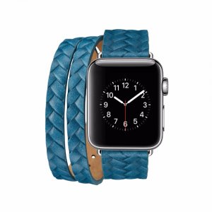 Кожаный ремешок Genuine Leather Band для Apple Watch 1 / 2 / 3 (42мм) Синий