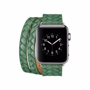 Кожаный ремешок Genuine Leather Band для Apple Watch 1 / 2 / 3 (42мм) Зеленый