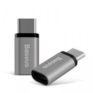 Переходник Baseus Sharp Series Micro-USB - Type-C Серебро