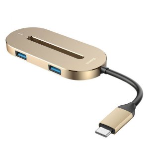Переходник Baseus O HUB USB - Type-C + HDMI Золото