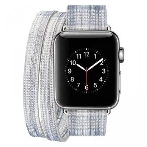 Кожаный ремешок Genuine Leather Band для Apple Watch 1 / 2 / 3 (38мм) Серый