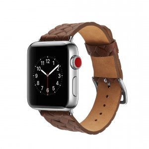 Кожаный ремешок Genuine Leather для Apple Watch 1 / 2 / 3 (42мм) Темно-коричневый