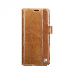 Кожаный чехол книжка Pierre Cardin для Samsung Galaxy S9 Plus Коричневый