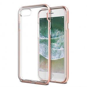 Прозрачный чехол накладка VRS Design Crystal Bumper для iPhone 8 Розовое золото
