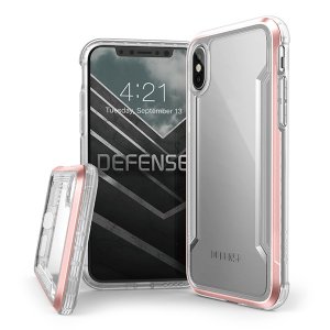 Противоударный чехол накладка X-Doria Defense Shield Clear для iPhone X Розовый