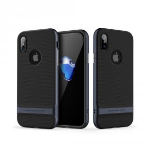 Силиконовый чехол накладка Rock Spase для iPhone X Черно-синий