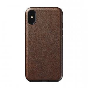 Кожаный чехол накладка Nomad Rugged Rustic Leather для iPhone Xs Коричневый