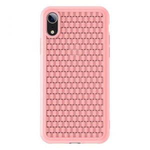 Силиконовый чехол накладка Baseus Weaving Case для iPhone Xr Розовый