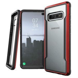 Противоударный чехол накладка X-Doria Defense Shield для Samsung Galaxy S10 Красный