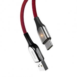 Кабель Baseus X-type Light 3А USB - Type C 1м Красный