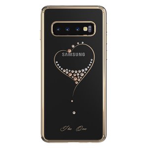 Чехол накладка Swarovski Kingxbar Wish Series для Samsung Galaxy S10 Золотой