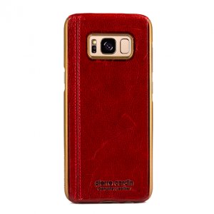 Кожаный чехол накладка Pierre Cardin для Samsung Galaxy S8 Красный